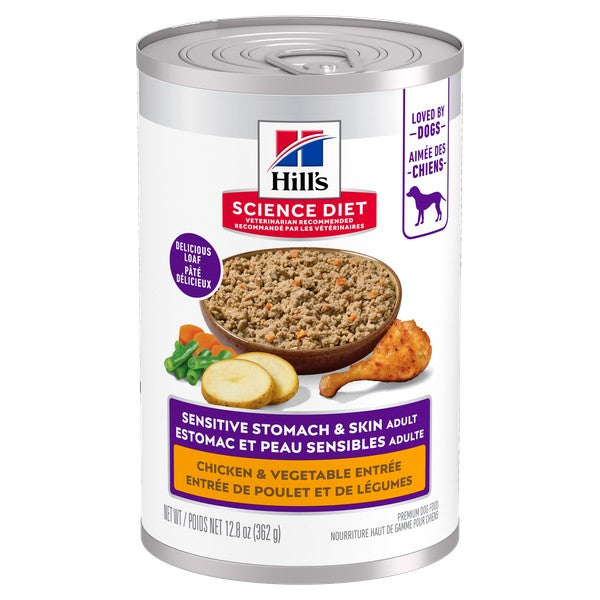 Estomac et peau sensibles adulte entrée de poulet et légumes - nourriture humide pour chien 363 g
