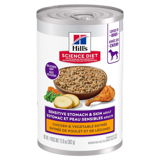 Estomac et peau sensibles adulte entrée de poulet et légumes - nourriture humide pour chien 363 g