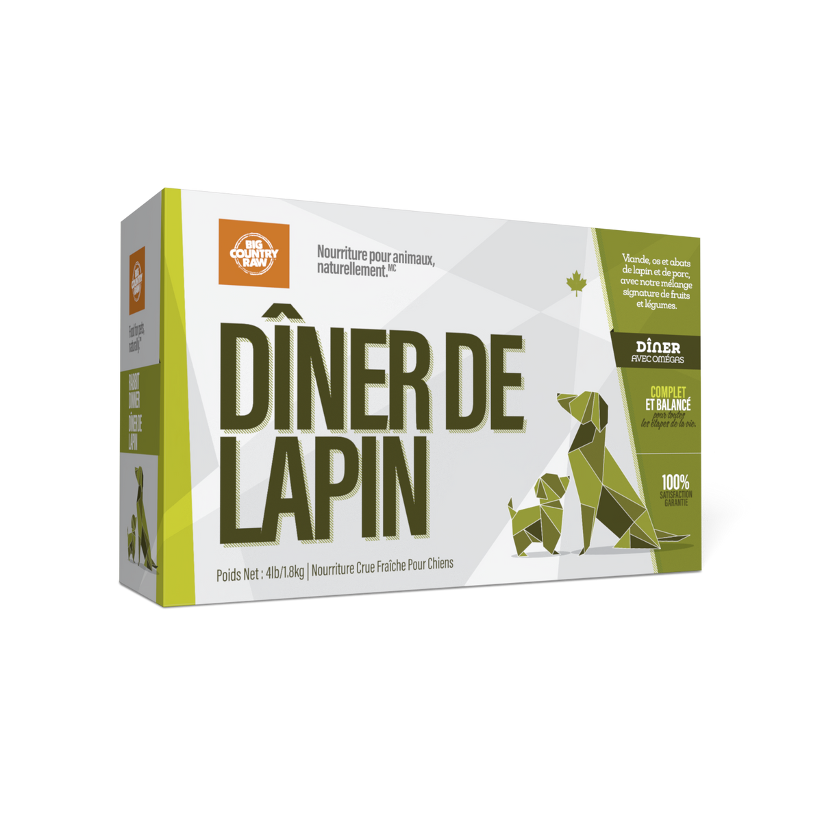 Dîners - nourriture crue pour chien