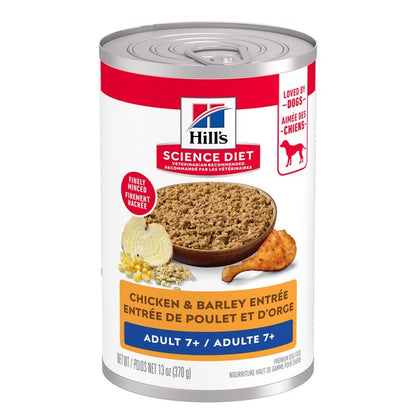 Sénior 7+ entrée de poulet et d'orge - nourriture humide pour chien 370 g