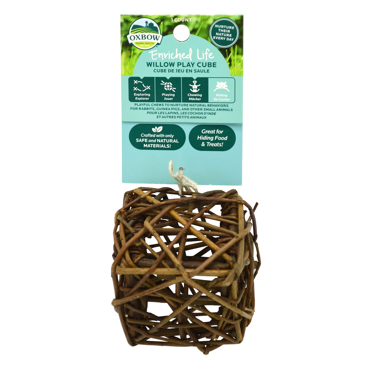 Gâterie à mâcher Enriched Life cube de jeu en saule pour rongeur