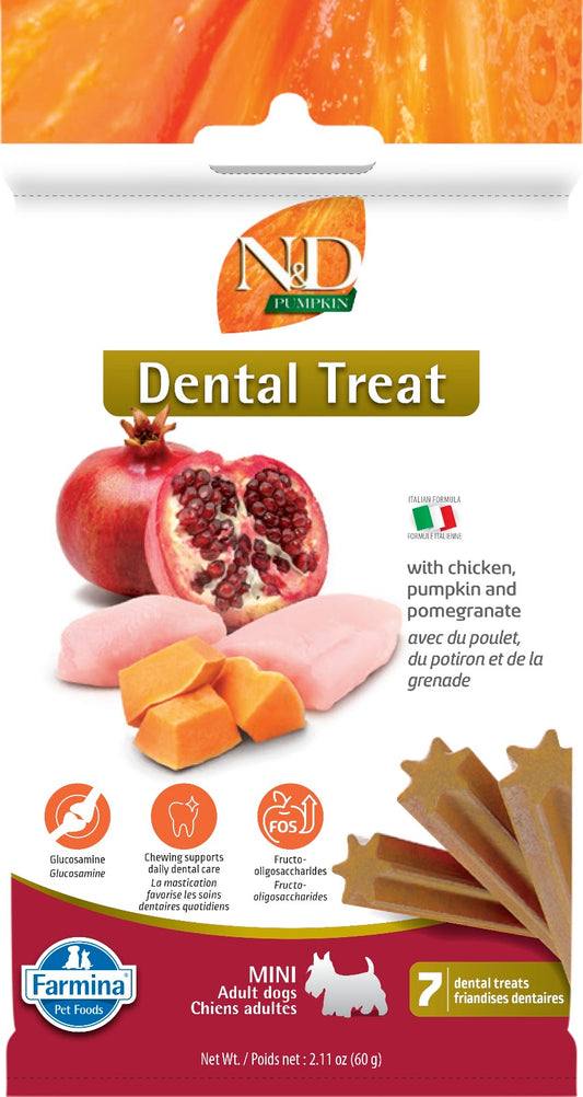 Gâteries dentaires N&D Citrouille pour chien