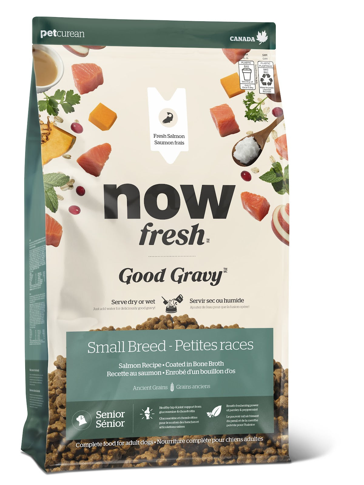 Good Gravy sénior petite race aux grains anciens saumon Now Fresh - nourriture sèche pour chien