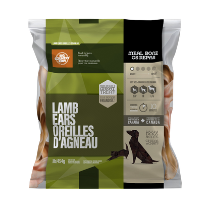 Oreilles d'agneau 1 lb - os cru pour chien et chat