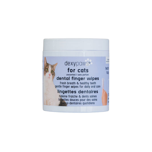 Lingettes doigt dentaires pour chat, sans parfum (paquet de 100)