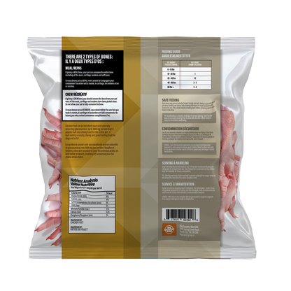 Pattes de poulet 1 lb - os cru pour chien et chat