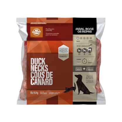 Cous de canard 1 lb - os cru pour chien et chat
