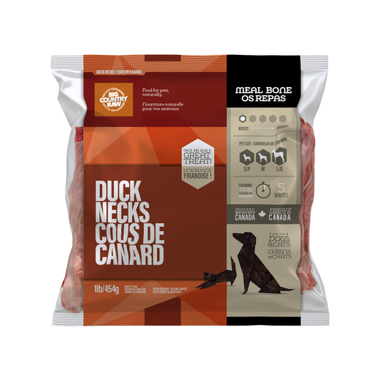 Cous de canard 1 lb - os cru pour chien et chat