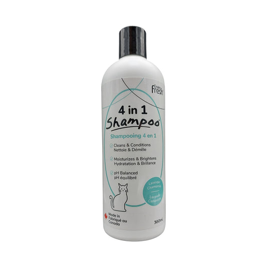 Shampoing 4 en 1 pour chat, lavande et camomille 380 ml