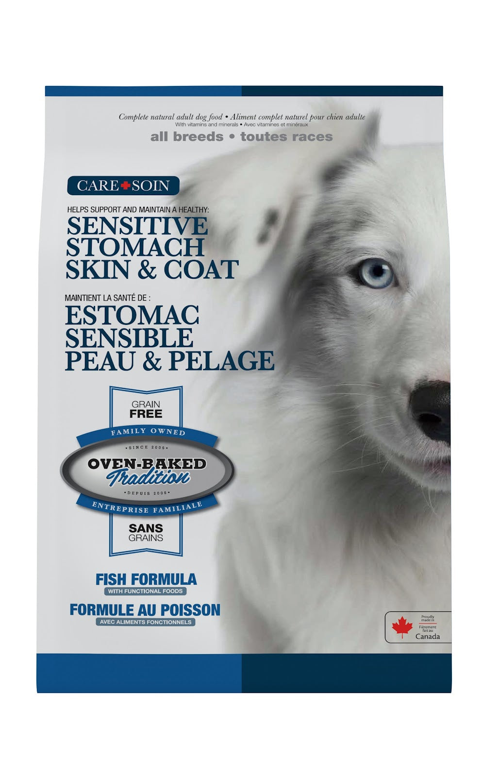 Nourriture sèche sans grains peau et estomac pour chien