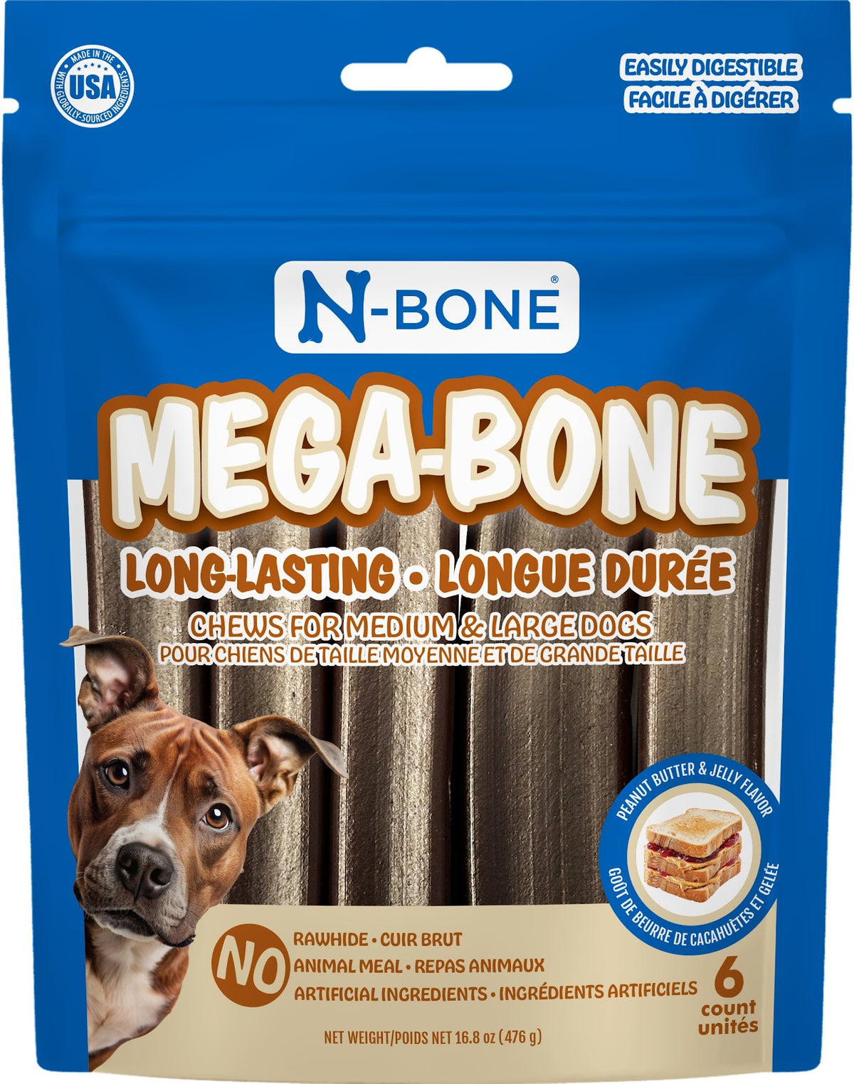 Bâtonnet à mâcher longue durée Mega-Bone