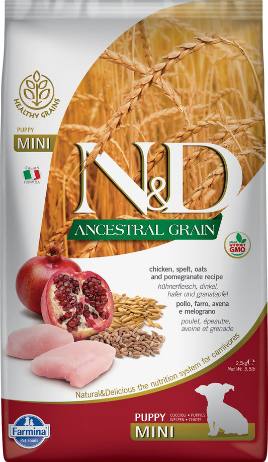 Nourriture sèche N&D Grains ancestraux pour chiot de races mini