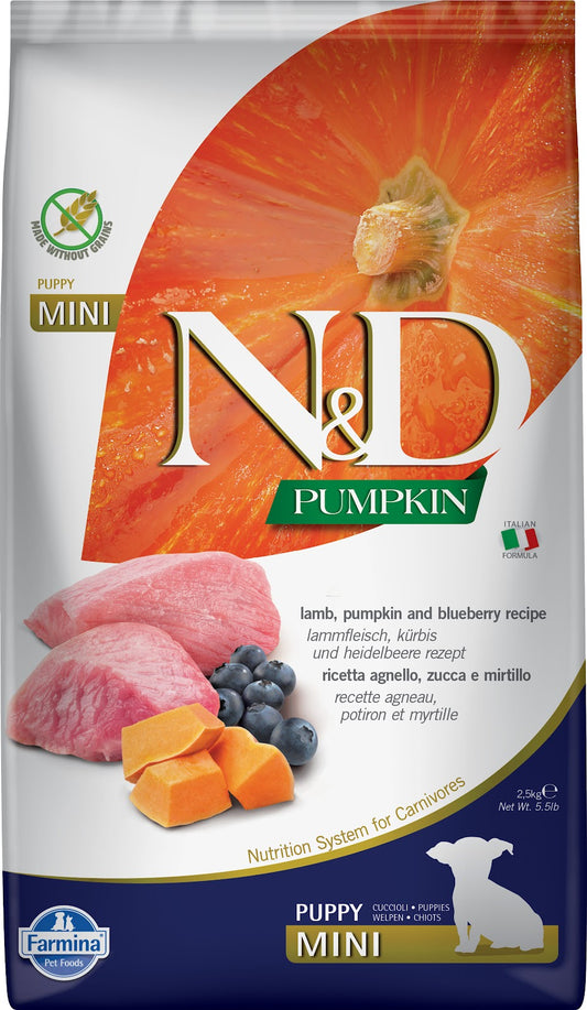 Nourriture sèche N&D Citrouille sans grains pour chiot de races mini