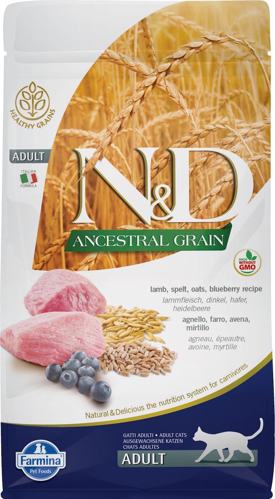 Nourriture sèche N&D Grains ancestraux pour chat