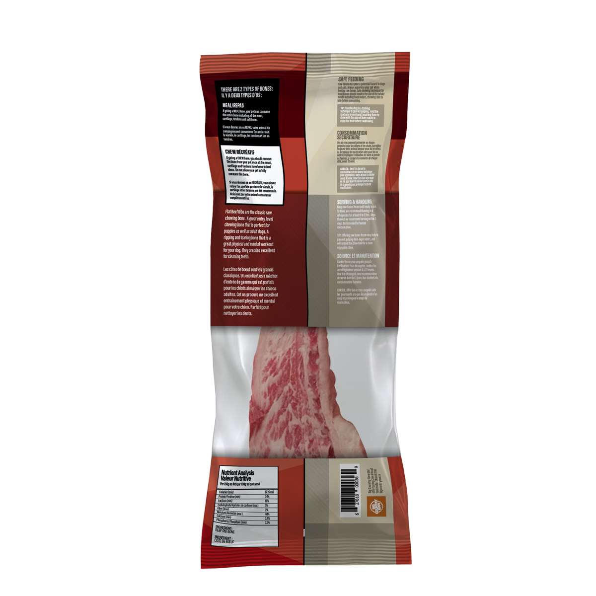 Grande côte de bœuf (1 morceau) - os cru pour chien