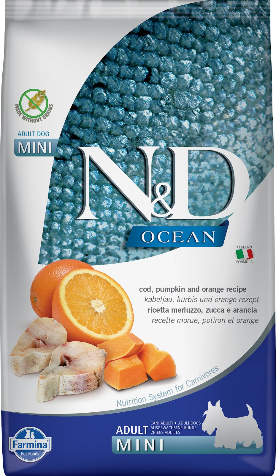 Nourriture sèche N&D Ocean sans grains pour chien de races mini