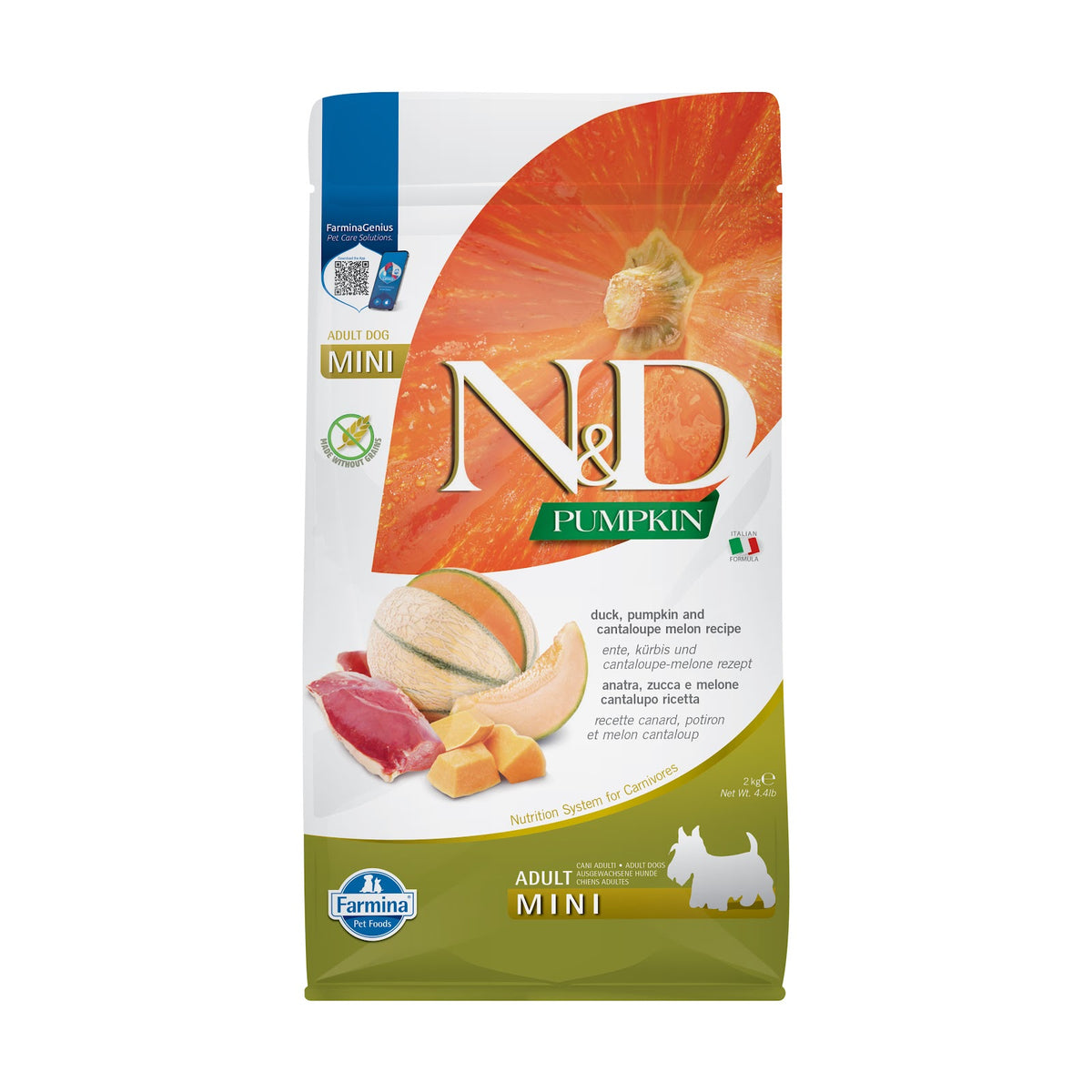 Nourriture sèche N&D Citrouille sans grains pour chien de races mini
