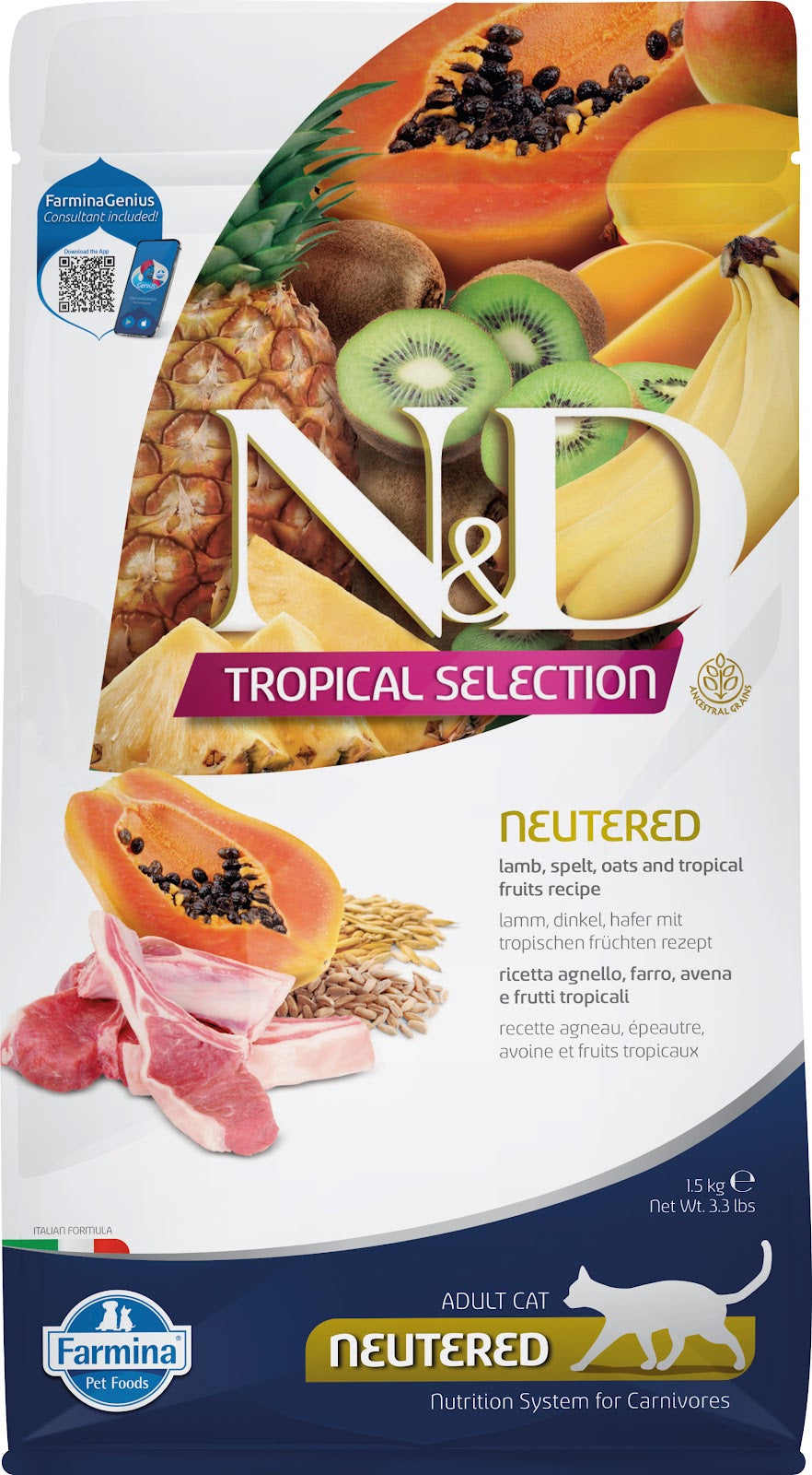 Nourriture sèche N&D Tropical Selection pour chat stérilisé