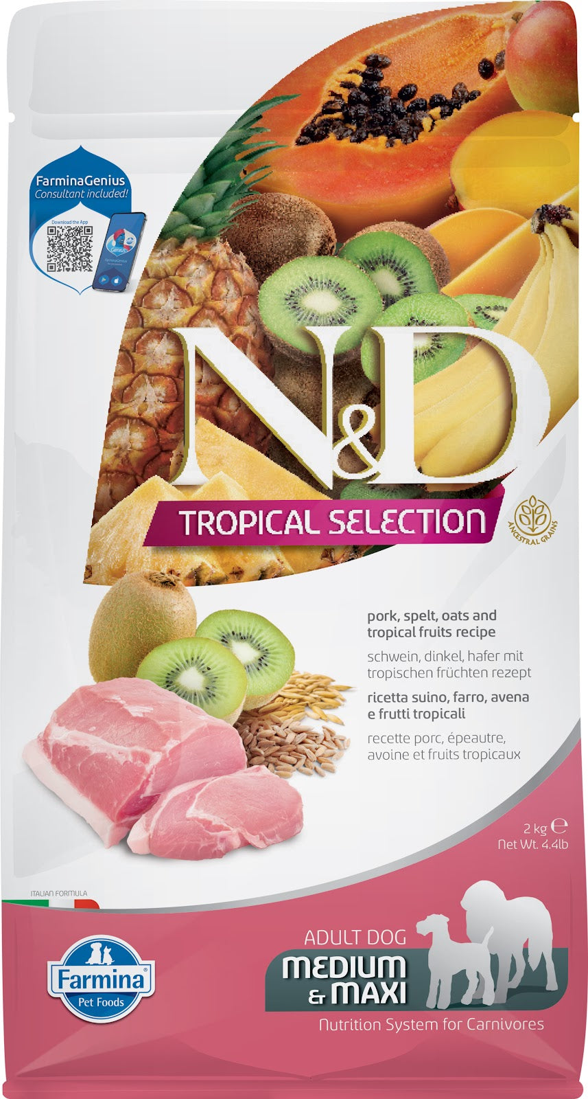 Nourriture sèche N&D Tropical Selection pour chien de races moyennes et grandes