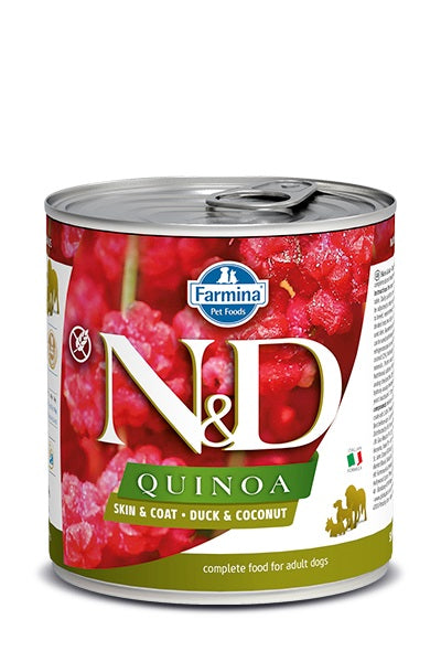 Nourriture humide Quinoa peau et poils sans grains au canard pour chien 10 oz