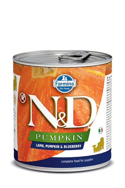 Nourriture humide N&D Citrouille sans grains pour chiot, agneau et bleuet, 10 oz