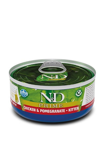 Nourriture humide N&D Prime sans grains pour chaton, poulet et grenade, 2,46 oz