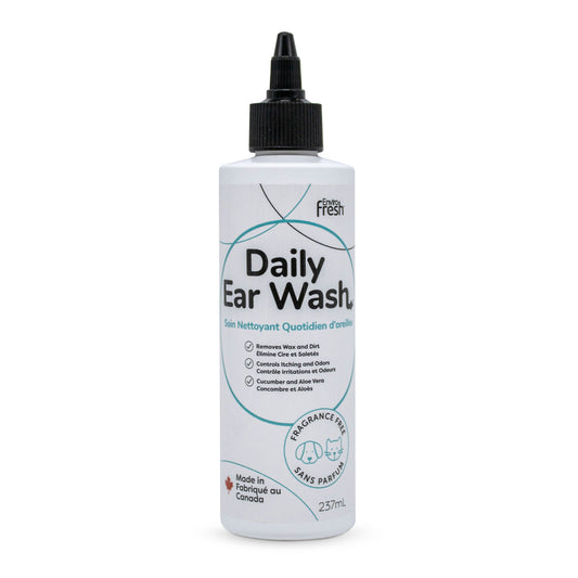 Soin nettoyant quotidien des oreilles pour chien et chat, sans parfum 237 ml