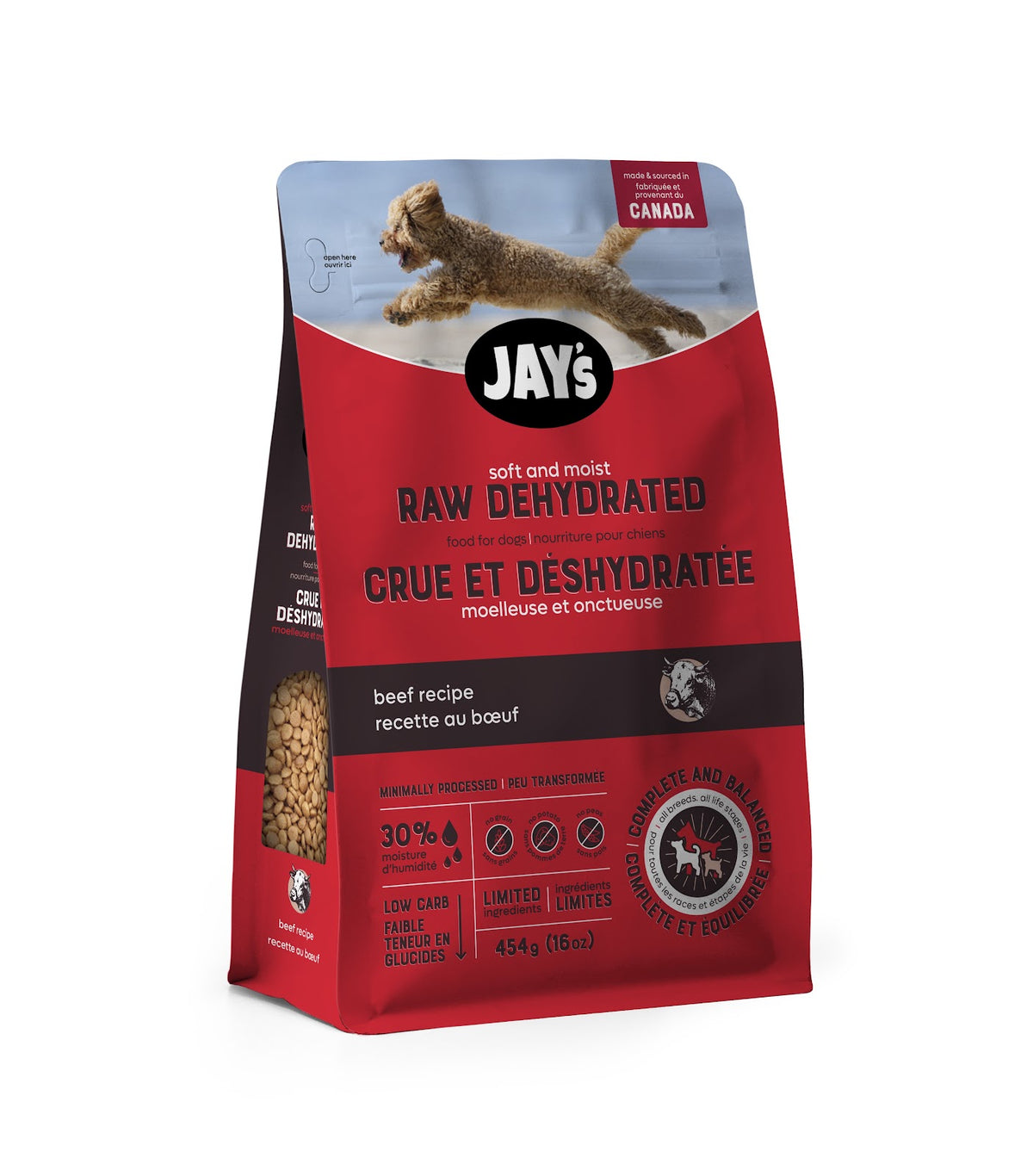 Nourriture crue déshydratée pour chien Jay's