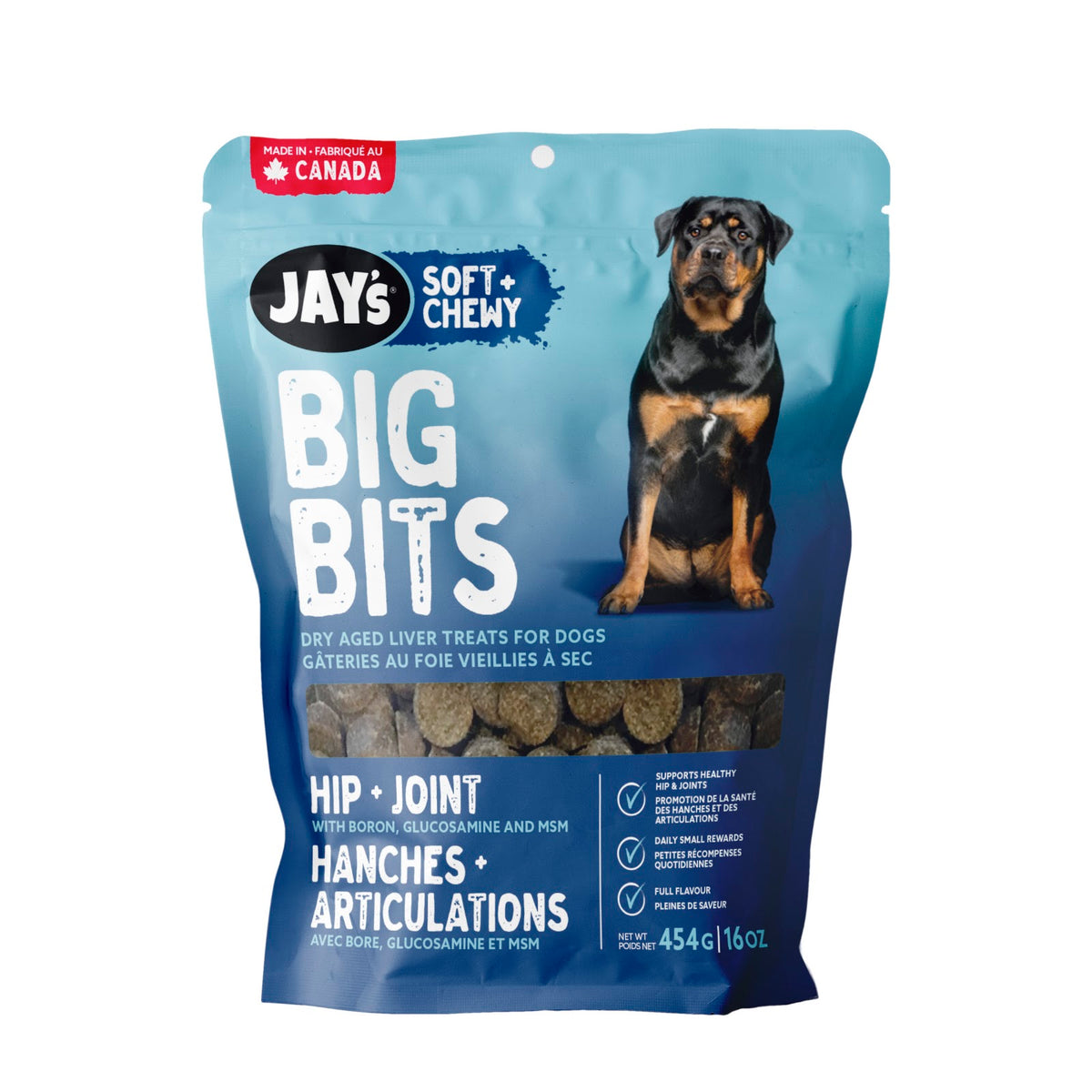 Gâteries Big Bits hanches et articulations pour chien