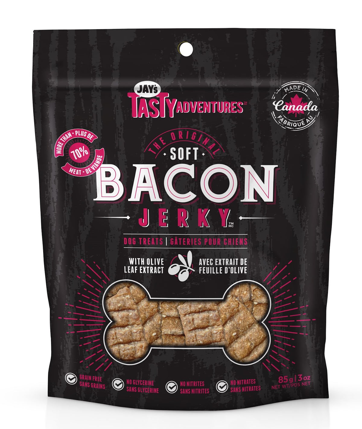 Jerky Tasty tendre au bacon pour chien - Jay's