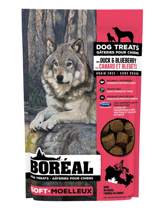 Gâteries tendres canard et bleuets pour chien 150 g