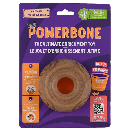Jouet d'enrichissement en nylon et bambou avec tasse en silicone