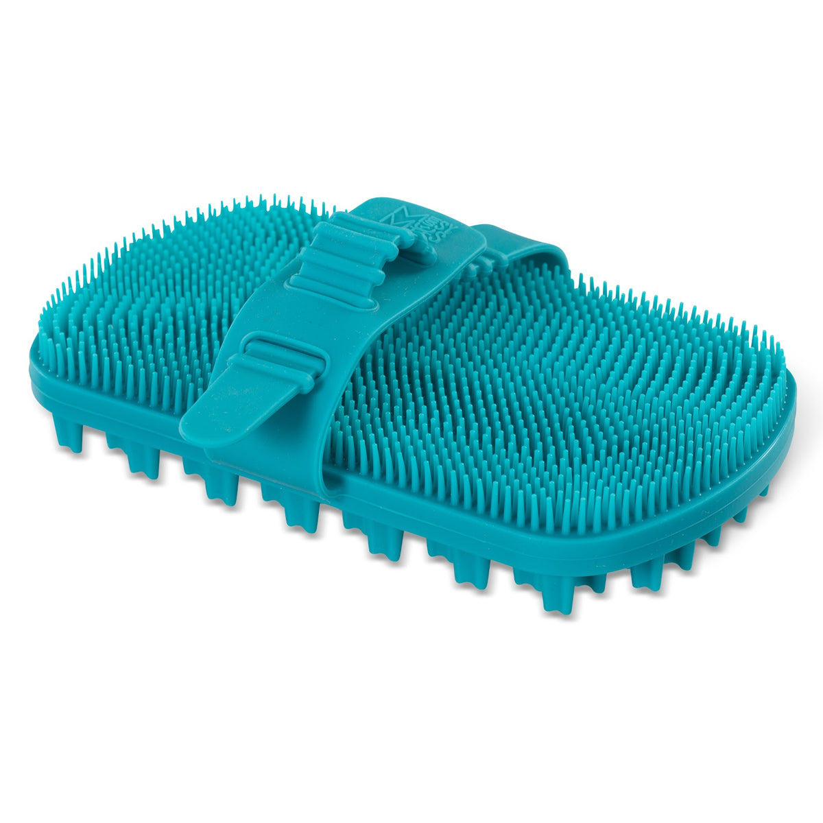 Brosse de toilettage à double face en silicone, bleue