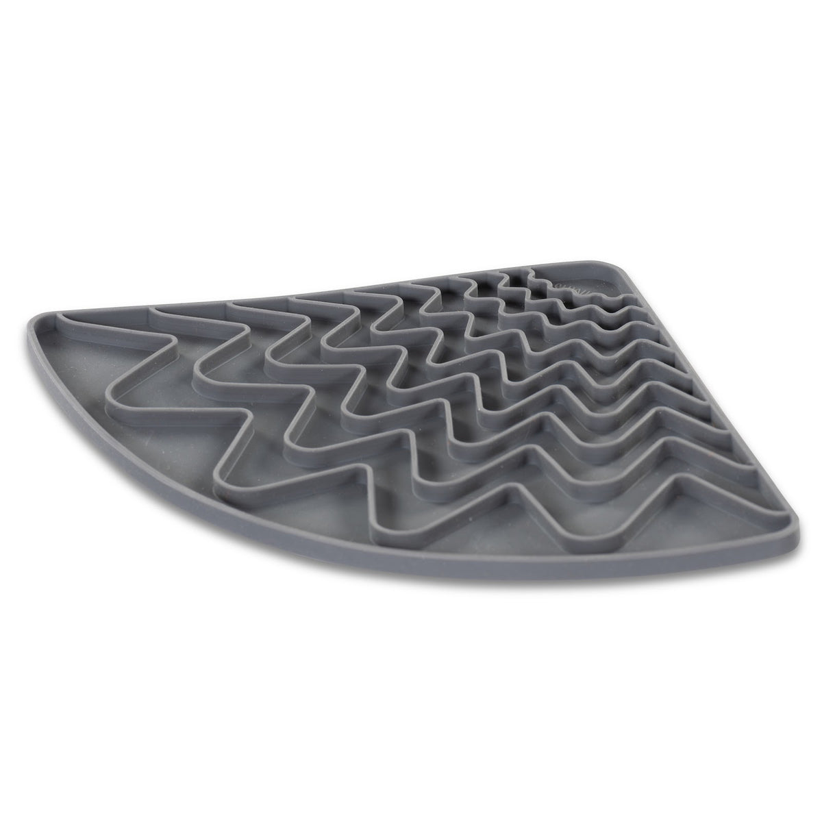 Tapis d'alimentation en silicone triangulaire avec ventouses, gris