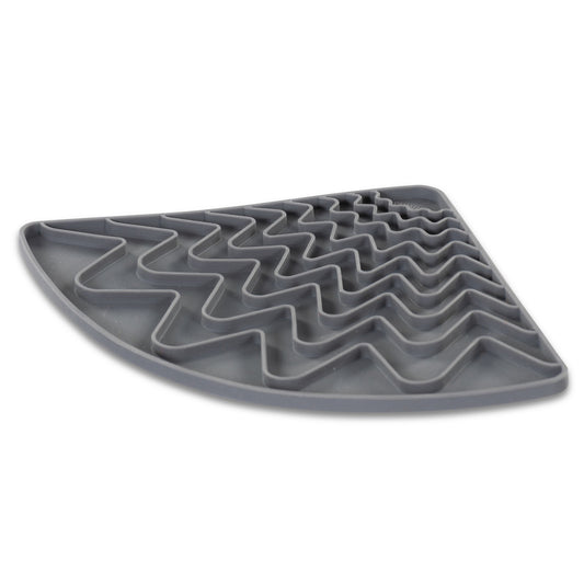 Tapis d'alimentation en silicone triangulaire avec ventouses, gris