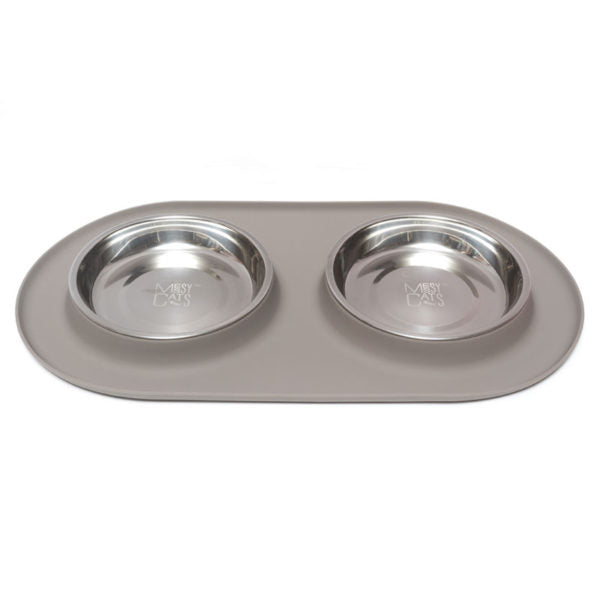 Bol en inox avec base en silicone pour chat Messy Cats