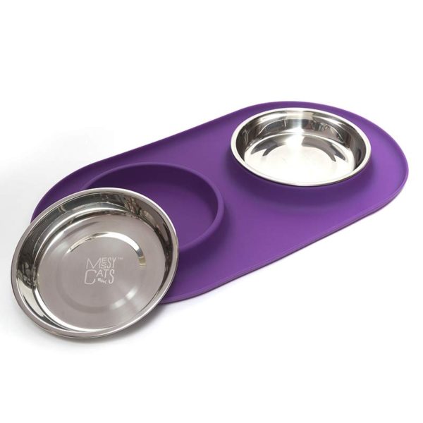 Bol en inox avec base en silicone pour chat Messy Cats