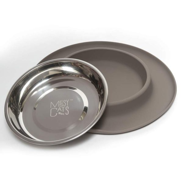 Bol en inox avec base en silicone pour chat Messy Cats