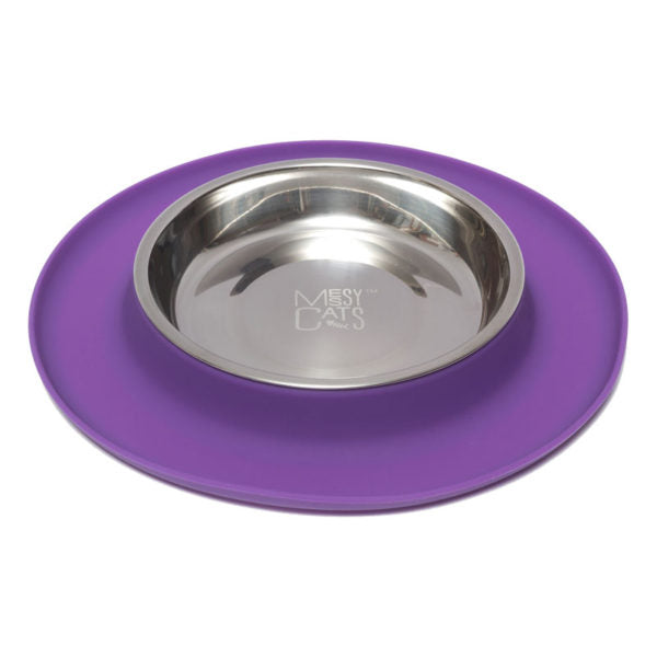 Bol en inox avec base en silicone pour chat Messy Cats