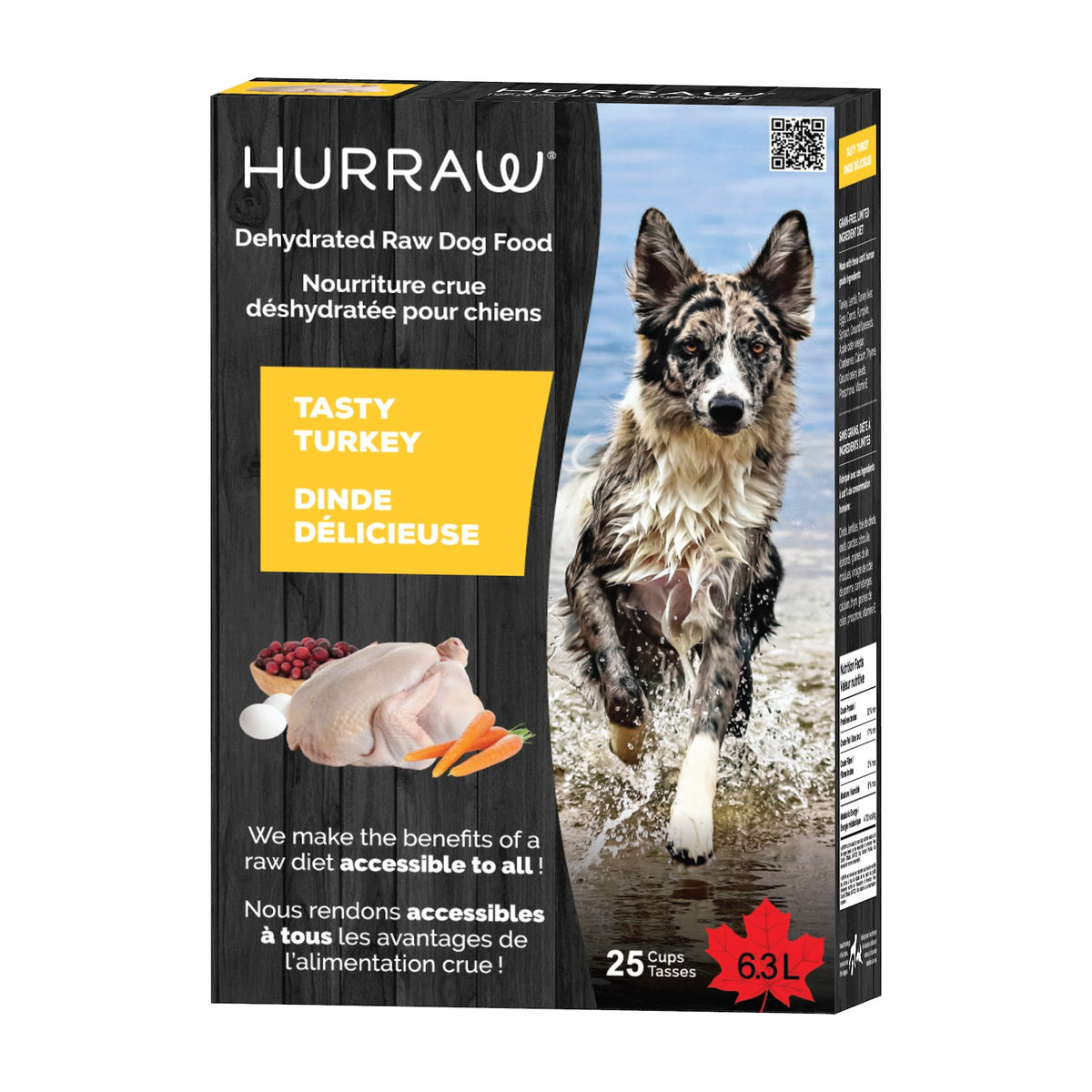 Nourriture crue déshydratée pour chien Hurraw