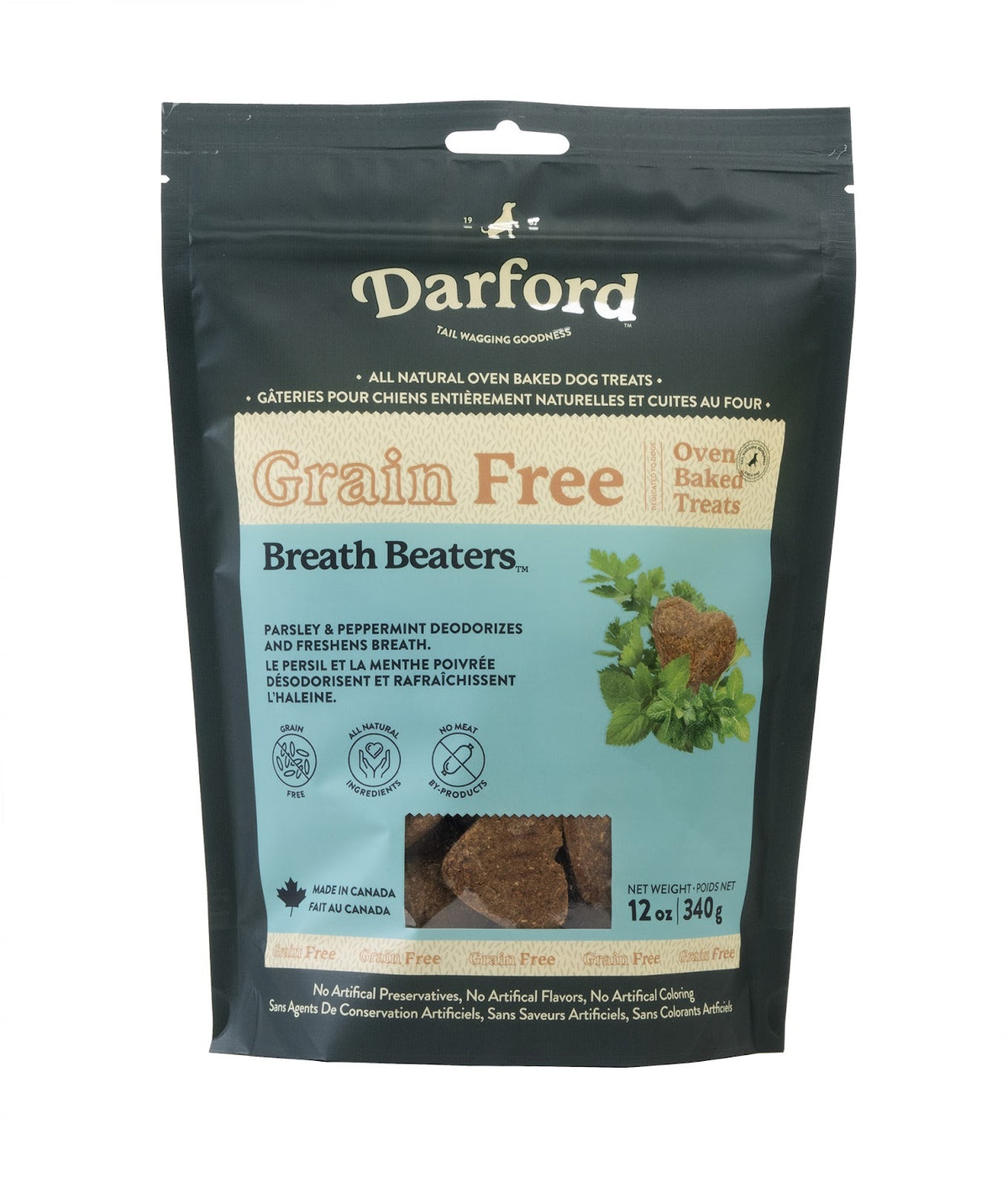 Gâteries dentaires sans grains haleine fraîche pour chien 340 g