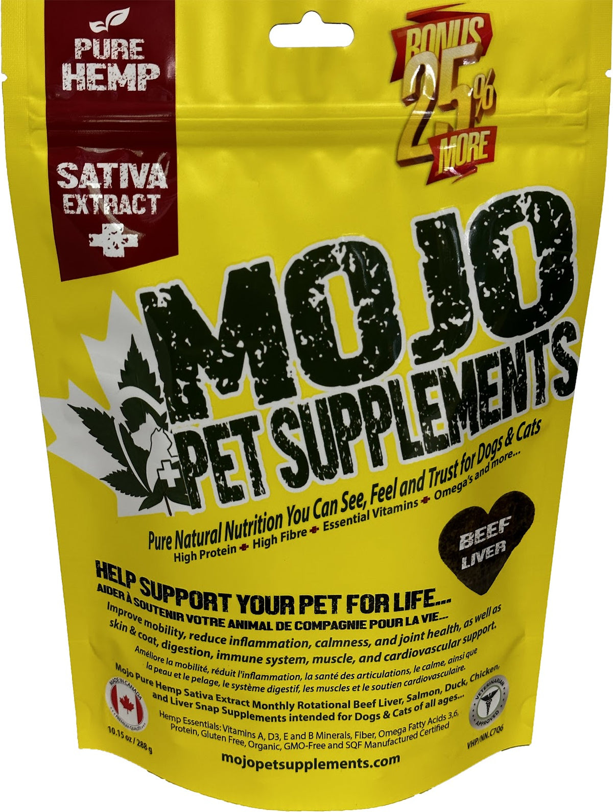 Suppléments à base de chanvre pour chiens et chats Mojo
