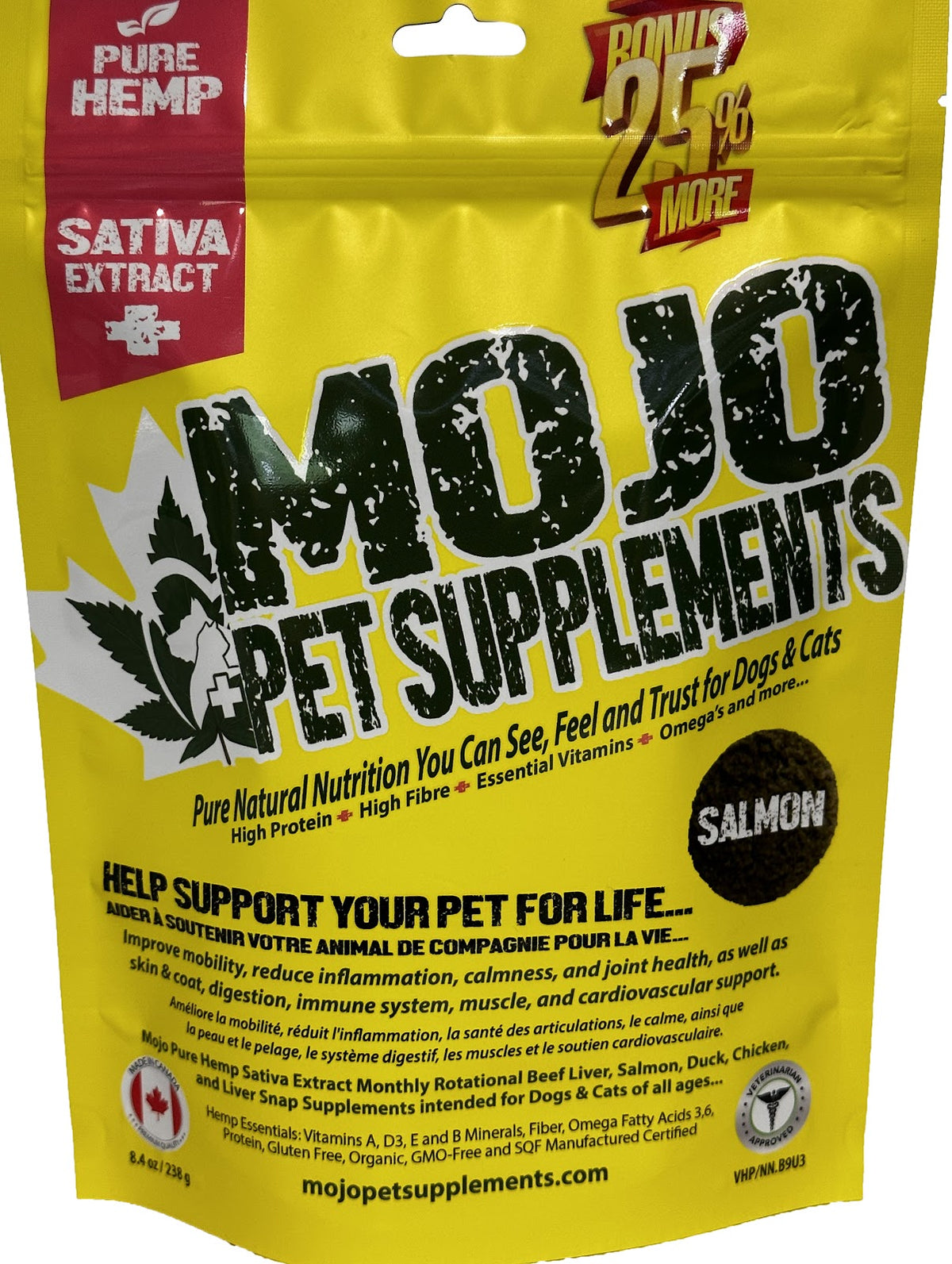 Suppléments à base de chanvre pour chiens et chats Mojo