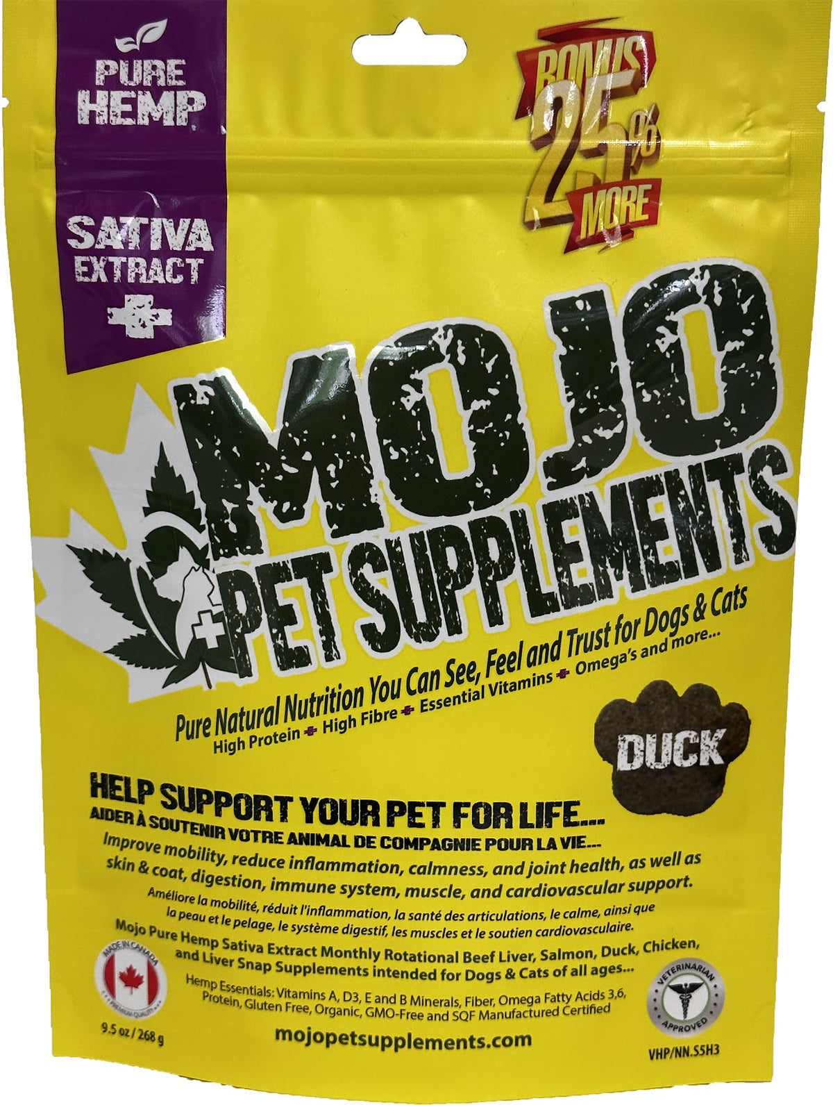 Suppléments à base de chanvre pour chiens et chats Mojo