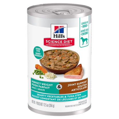 Poids parfait et soutien articulaire adulte ragoût de légumes et thon - nourriture humide pour chien 354 g