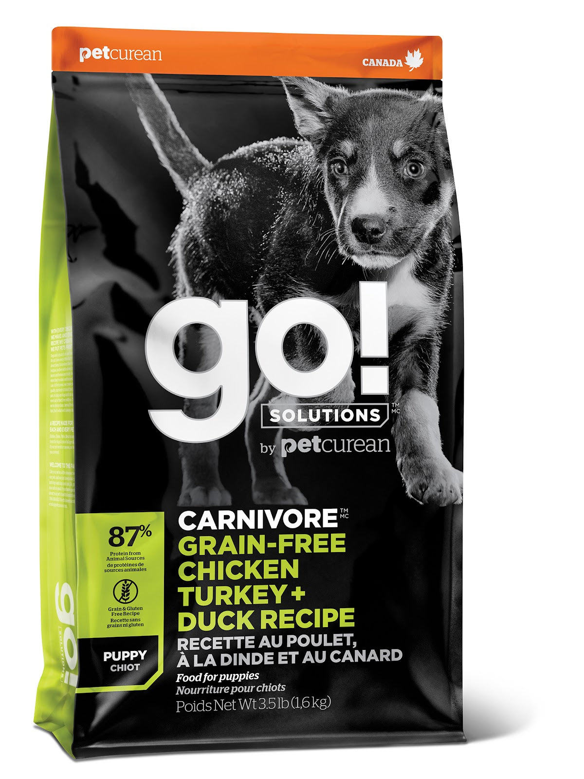 Carnivore chiot sans grains poulet, dinde et canard Go! Solutions - nourriture sèche pour chien