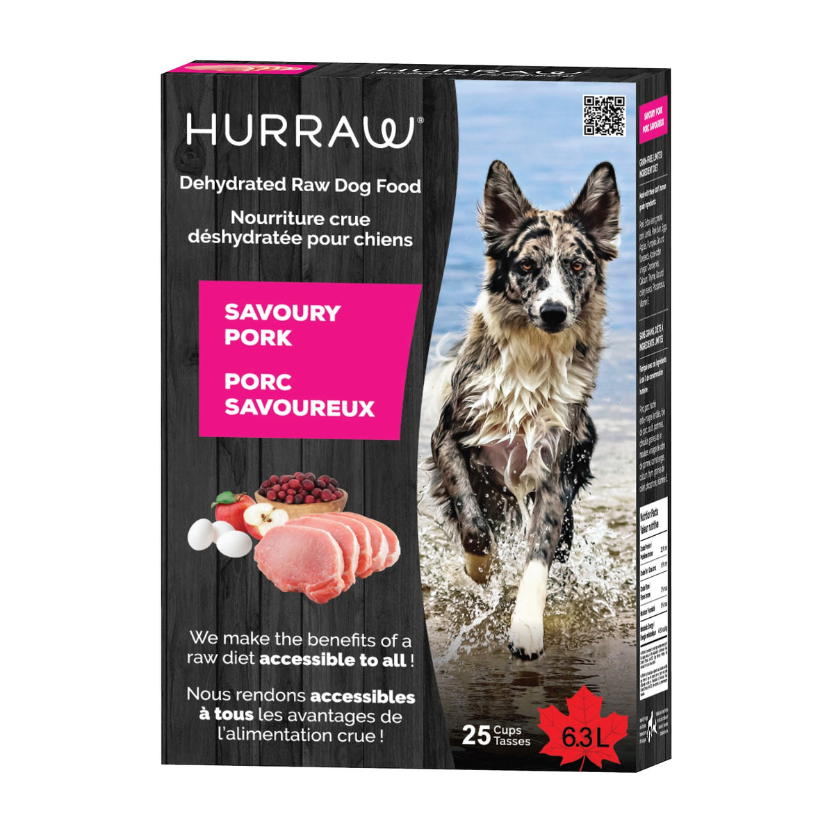 Nourriture crue déshydratée pour chien Hurraw