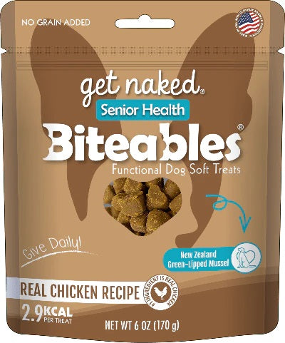 Gâteries tendres sans grains Get Naked Biteables Santé intégrale pour chien âgé 6 oz