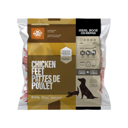 Pattes de poulet 1 lb - os cru pour chien et chat