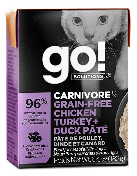 Nourriture humide Go! Solutions Carnivore sans grains en Tetra Pak pour chat
